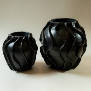 Alternative view of Morena Ceramic Vase – Sculptural Matte Black Elegance
