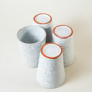 Alternative view of Enamelled drinking glass with outer spiral